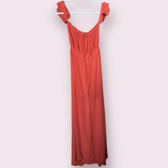 Flynn Skye Bella Maxi Dress in Coral Crinkle - Picture 3 of 8